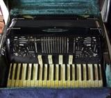 ~ C/1940's “International” black lacquer Accordion, Detroit, w/hard case