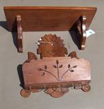 1880 Walnut Clock Shelf and 1890 Wall Pocket
