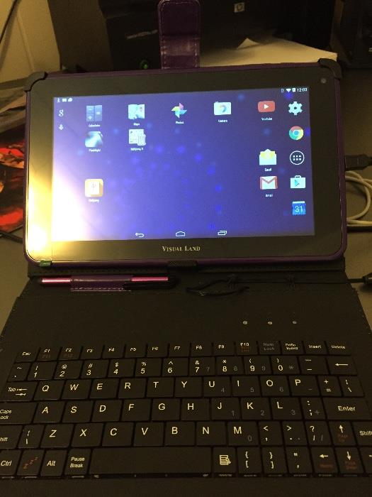 NEW VISUAL LAND IPAD WITH KEYBOARD CASE IN PURPLE