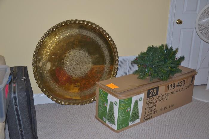 Decorative Large Brass Tray/Christmas Tree