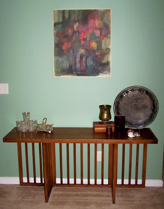 Vintage Convertible Table/Original Painting