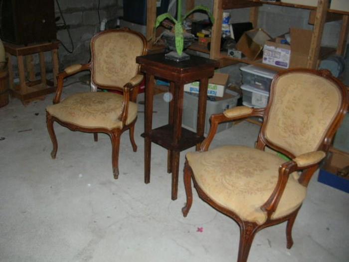 Pair of French Provincial chairs