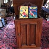 Music stand and comic books