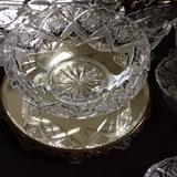 many plateau mirrors and American Brilliant Cut Glass