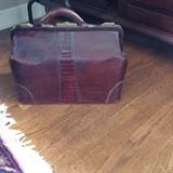 vintage leather and alligator Dr. bag