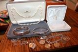 Sterling bracelets and pearls