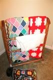 Quilt rack and Afghan blankets