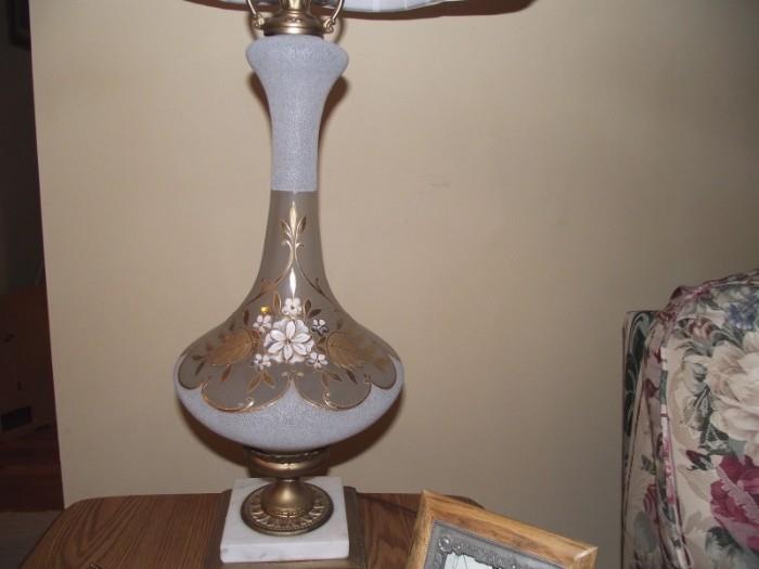 Vintage Bristol glass lamp