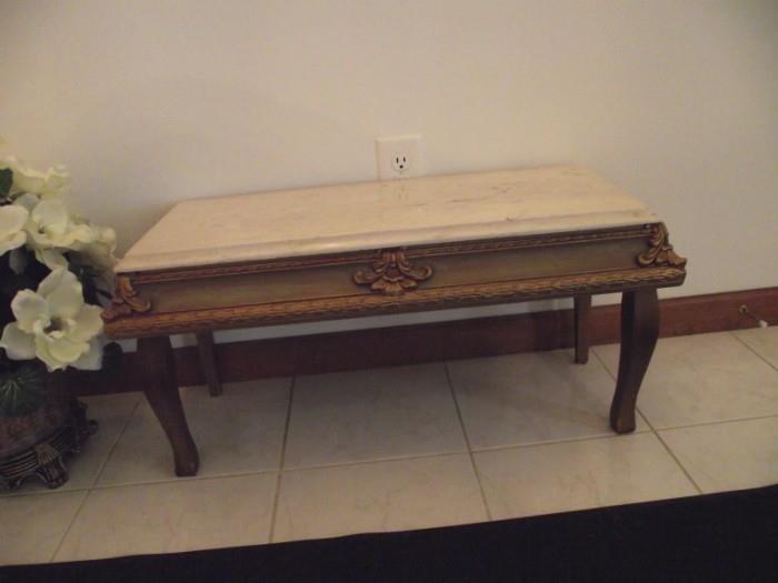 Hall bench with marble top