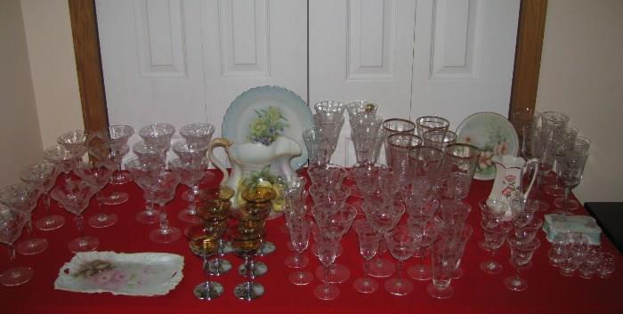 Stem glassware including Fostoria