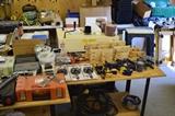 Clamps and Power Tools new in the box, Work Tables on Casters