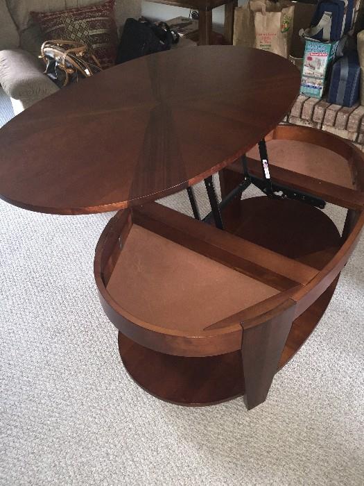OVAL COFFEE TABLE WITH LIFT