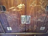 ASIAN MOTIF HAND-PAINTED DREXEL HERITAGE TALL ARMOIR BAR / ENTERTAINMENT CENTER