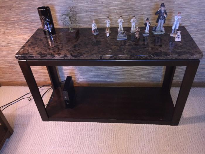FAUX MARBLE TOP SOFA TABLE