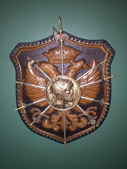 MEDIEVAL KNIGHT AND SWORDS WALL HANGING