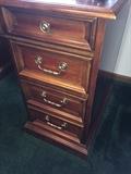 NATIONAL MT. AIRY WOODEN DESK WITH LEATHER TOP