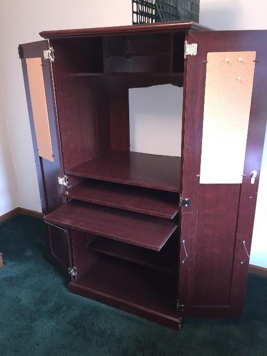 TALL OFFICE CABINET WITH DESK