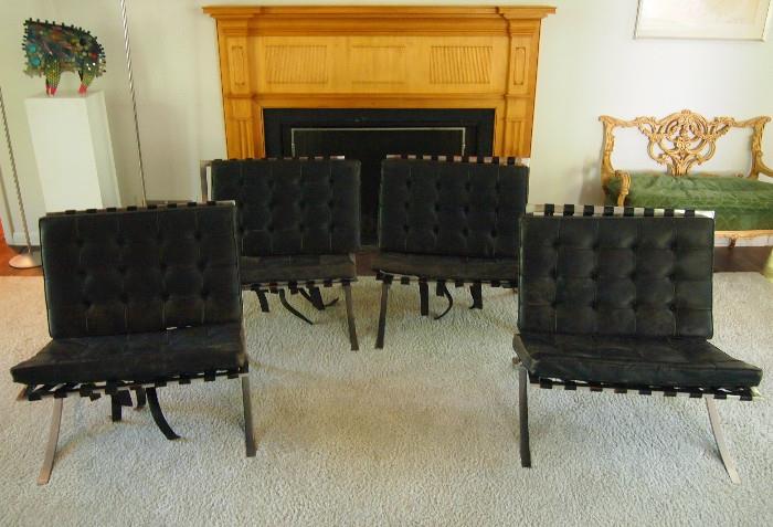 1960's Mies Van der Rohe Barcelona Chairs by Knoll Associates  $1,150.00 each