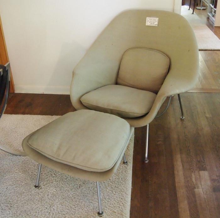 Saarinen/Knoll Associates "Womb" chair with ottoman   $1,450.00