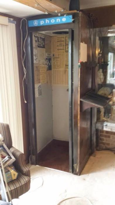 Illinois Bell Telephone booth with phone/ phone book shelf