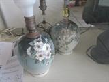 Hand Painted and signed lamps