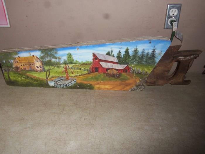Old Painted Saw Case w/ Saws