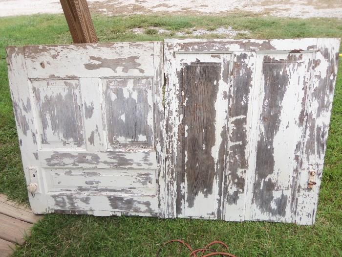 Full Headboard Made Out of Old Door