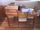 LIGHT OAK TABLE WITH 4 CHAIRS