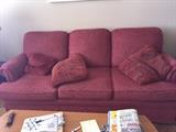 RED THREE PILLOW COUCH