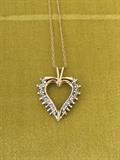 14K GOLD DIAMOND HEART NECKLACE