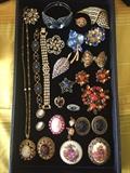 VINTAGE RHINESTONE & CRYSTAL JEWELRY