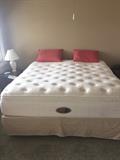 KING SIMMONS BEAUTYREST MATTRESS WITH BOXSPRING AND FRAME