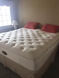 KING SIMMONS BEAUTYREST MATTRESS WITH BOXSPRING AND FRAME