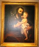 Oil on Canvas, Joseph and baby Jesus