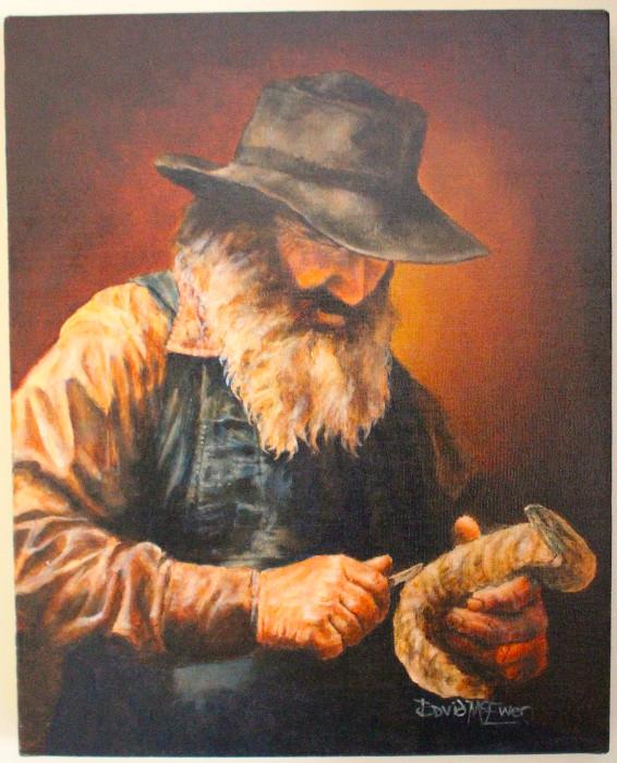 Oil on canvas, fisherman