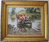 Oil on canvas, Russian spring scene by Vyacheslav Rossokin