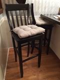 4 bar height black wooden stools work cushions 