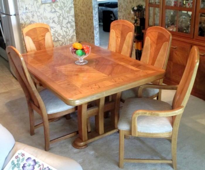 Dinning table, chairs and matching hutch