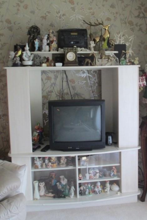 TV, figurines, humels, brass works
