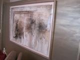 Jeannette Debonne "Field of Miracles". Mixed Media on Canvas. 39.5" high x 60" wide. Signed lower right.