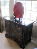 Black Lacquered Chinoiserie Chest by Drexel.