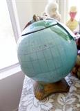 McCoy world globe cookie jar has chip on airplane