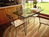 GLASS KITCHEN OR PATIO SET - IRON