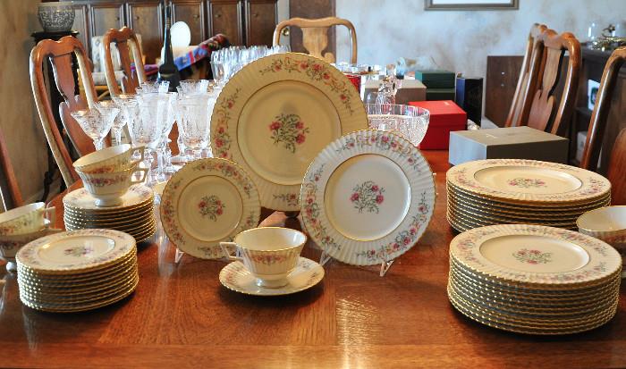 12 place settings of Lenox Cinderella dinnerware in excellent condition