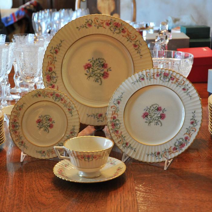 A close view of the Cinderella dinnerware