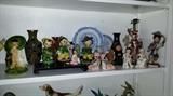 Japan and other Asian made Figurines, plates, vases. 