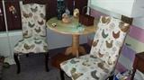 Shabby Chic Butcher Block Table and Two Chairs. Darling!