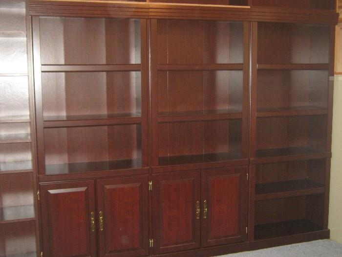 Sauder Heritage Hill Collection bookcases with and w/out doors -- all in cherry finish