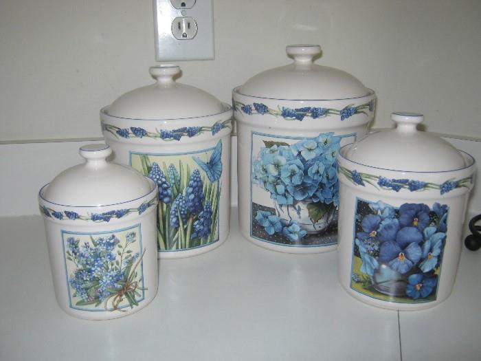 floral motif canister set