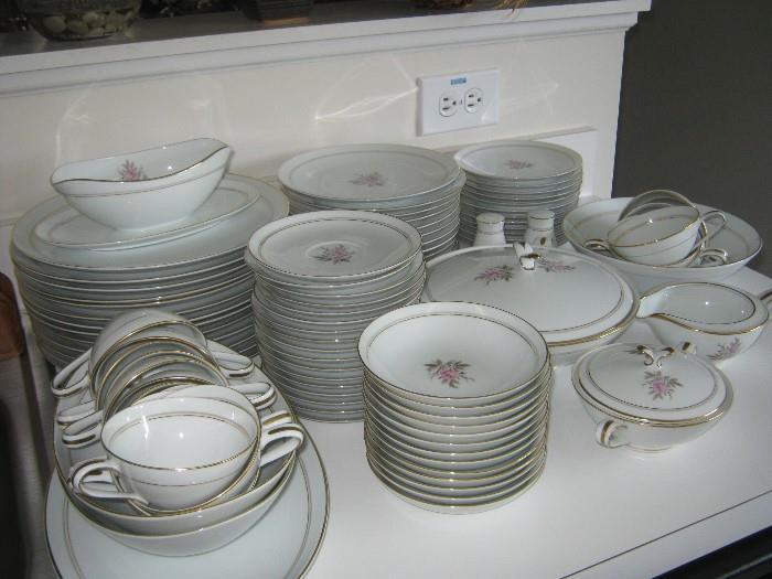 Vintage Noritake "Daryl" china -- service for 13 plus serving pieces